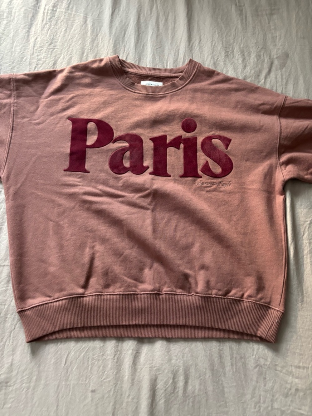 American Eagle Outfitters Pink Mauve 'Paris' Graphic Sweatshirt